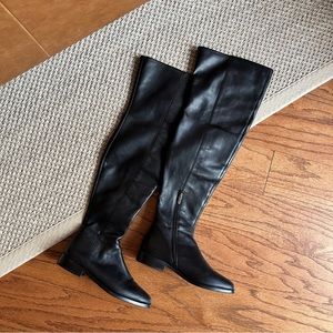 Vince Camuto black leather over the knee boot